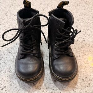 Toddler Girl Black Doc Martens Leather Boots